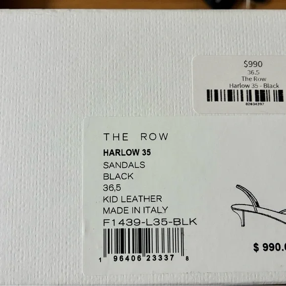The Row Harlow Black Strappy Slingback Kitten Heel Sandals - Picture 4 of 6